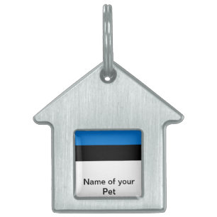 Pet Tag met de vlag van Estland Huisdieren Naamplaatje