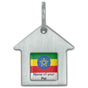 Pet Tag met de vlag van Ethiopië Huisdieren Naamplaatje