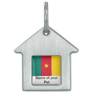 Pet Tag met de vlag van Kameroen Huisdieren Naamplaatje