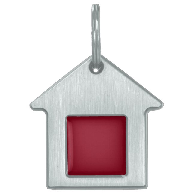 Pet Tag met Maron Red Background Huisdieren Naamplaatje (Voorkant)