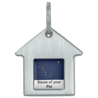 Pet Tag met vlag van Alaska State Huisdieren Naamplaatje