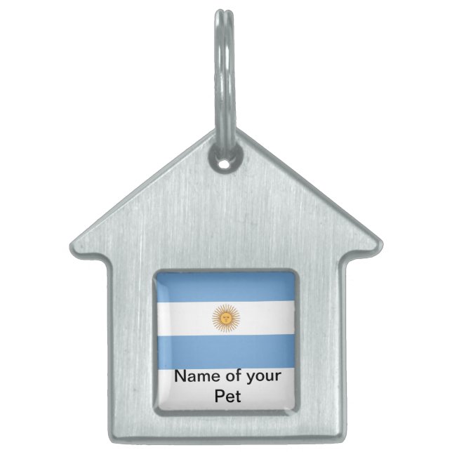 Pet Tag met vlag van Argentinië Huisdieren Naamplaatje (Voorkant)