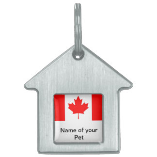 Pet Tag met vlag van Canada Huisdieren Naamplaatje