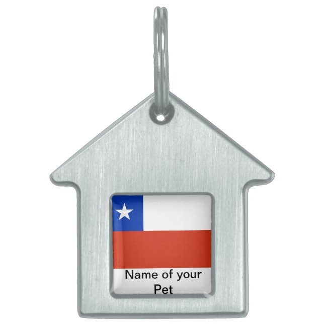 Pet Tag met vlag van Chili Huisdieren Naamplaatje (Voorkant)