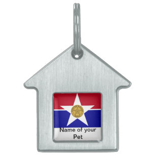 Pet Tag met vlag van Dallas City Huisdieren Naamplaatje