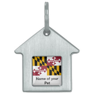 Pet Tag met vlag van Maryland Huisdieren Naamplaatje