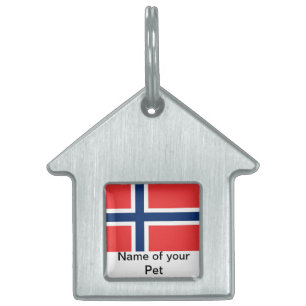Pet Tag met vlag van Noorwegen Huisdieren Naamplaatje