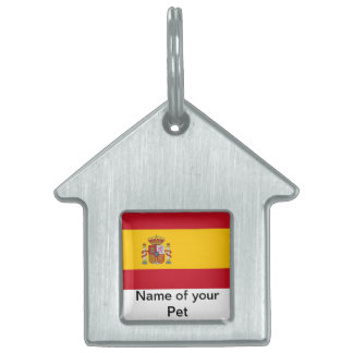 Pet Tag met vlag van Spanje Huisdieren Naamplaatje
