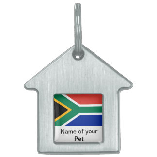 Pet Tag met vlag van Zuid-Afrika Huisdieren Naamplaatje