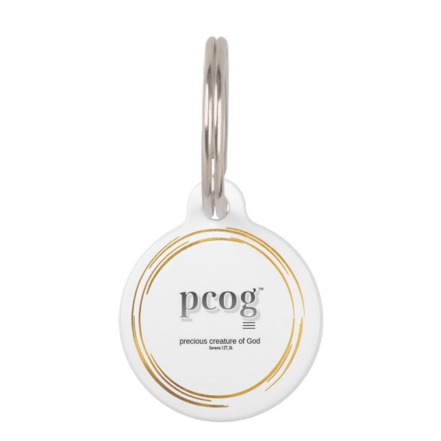 PET TAG pcog Acronym, Words, & Scripture Huisdierpenning (Voorkant)