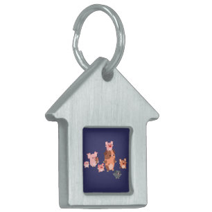 Pet tag voor de Cartoon-pingfamilie Huisdieren Naamplaatje
