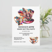 Pet Tea Party Festival Masquerade Feather Dames Kaart (Staand voorkant)