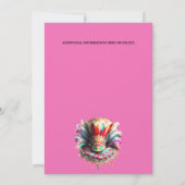 Pet Tea Party Festival Masquerade Feather Pink Kaart (Achterkant)