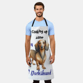 Pet teckel bruin personaliseren schort (Gedragen)