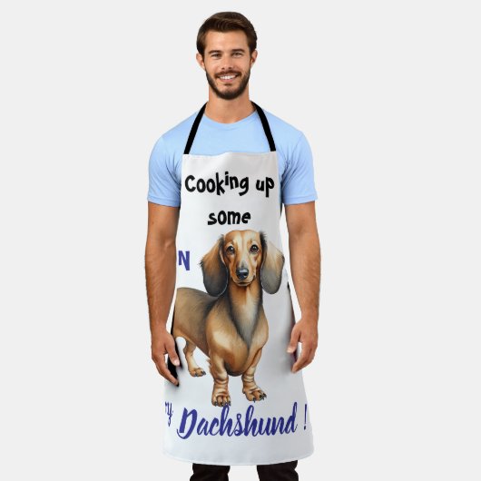 Pet teckel bruin personaliseren schort (Gedragen)