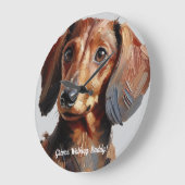 Pet teckel personaliseren wandklok (Hoek)