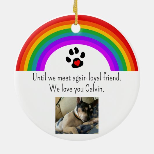 Pet ter nagedachtenis aan Ornament (Achterkant)