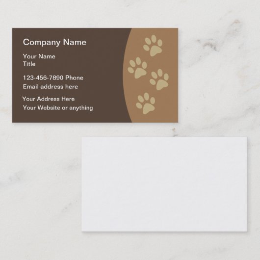 Pet Theme Paw Print Visitekaartjes (Voorkant / Achterkant)