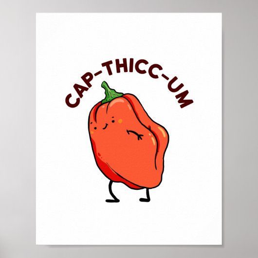 Pet-thicc-um Capsicum Pepper Pun Poster (Voorkant)