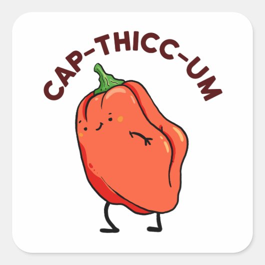 Pet-thicc-um Capsicum Pepper Pun Sticker (Voorkant)