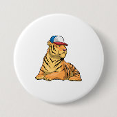 Pet Tiger Ronde Button 7,6 Cm (Voorkant)