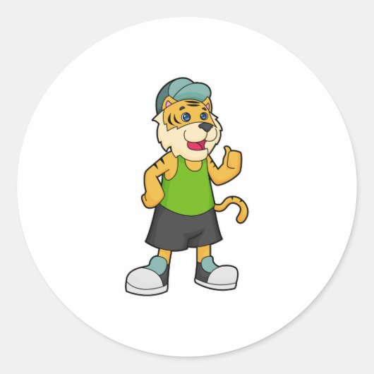 Pet Tiger Ronde Sticker (Voorkant)