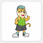 Pet Tiger Vierkante Sticker (Voorkant)