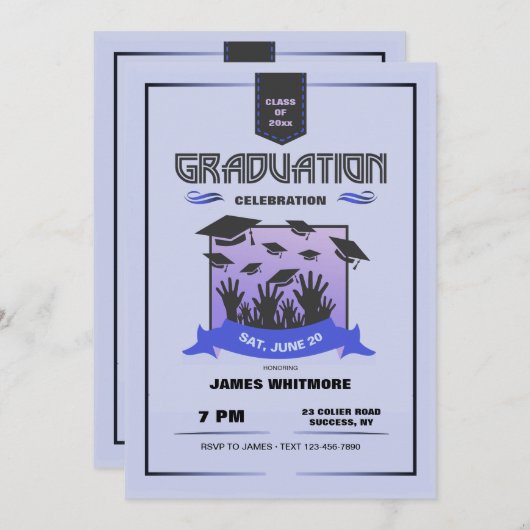 Pet Toss Afstuderen Invitation Kaart (Voorkant / Achterkant)