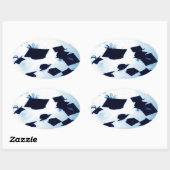 Pet Toss Afstuderen Ovale Sticker (Vel)