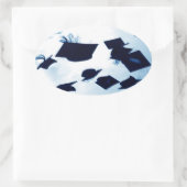 Pet Toss Afstuderen Ovale Sticker (Tas)