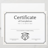 Pet Training Certificaat van Voltooiing (Voorkant / Achterkant)