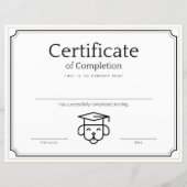 Pet Training Certificaat van Voltooiing (Voorkant)