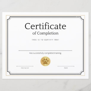 Pet Training Certificaat van Voltooiing - Modern