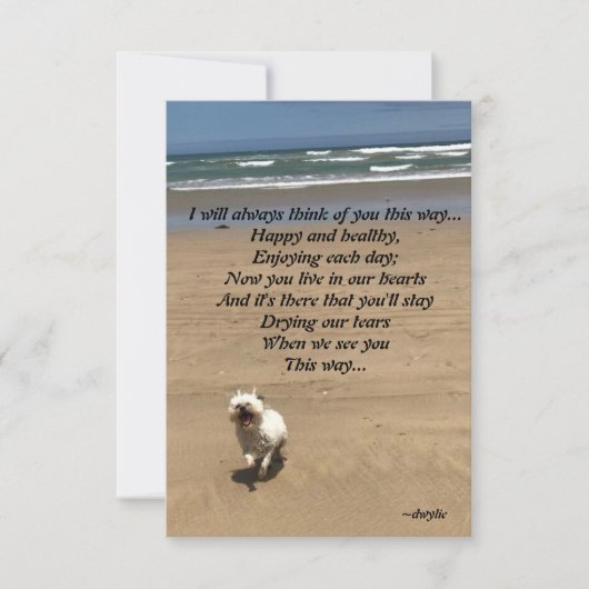 Pet Tribute - I will always think of you this way RSVP Kaartje (Voorkant)