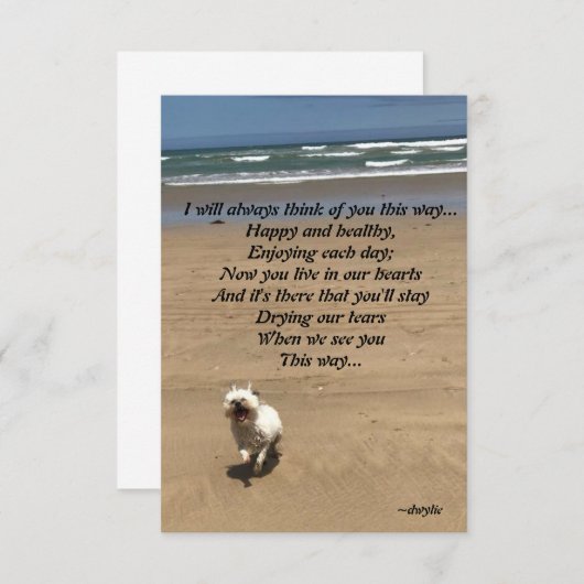Pet Tribute - I will always think of you this way RSVP Kaartje (Voorkant / Achterkant)