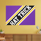 PET TRICK Fun Athletic Bold Paarse Zwarte Strepen Canvas Afdruk (Insitu (Woonkamer))
