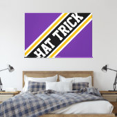 PET TRICK Fun Athletic Bold Paarse Zwarte Strepen Canvas Afdruk (Insitu (Slaapkamer))