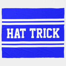 PET TRICK Fun Bold Royal Blue White Hockey Stripes Fleece Deken