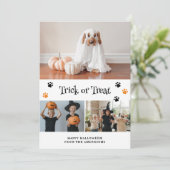 Pet Trick or treat foto Happy Halloween Kaart (Staand voorkant)