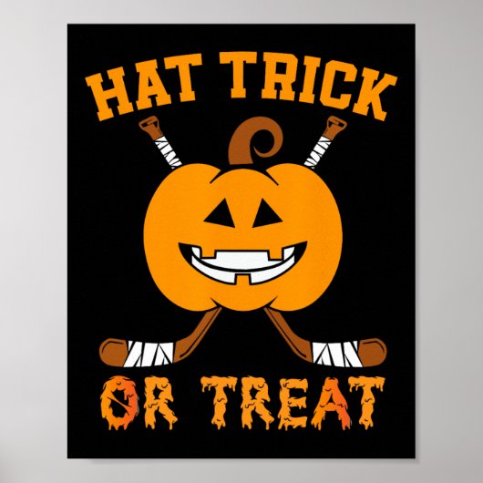 Pet Trick or treat Fun Ice Hockey Halloween Costum Poster (Voorkant)