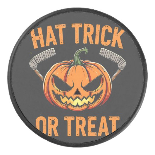 Pet Trick or treat Spooky Halloween ijshockey Hockey Puck (Voorkant)