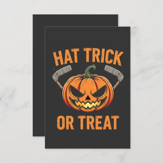 Pet Trick or treat Spooky Halloween ijshockey Kaart (Voorkant / Achterkant)