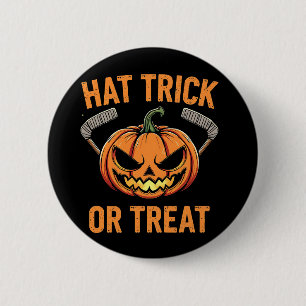 Pet Trick or treat Spooky Halloween ijshockey Ronde Button 5,7 Cm