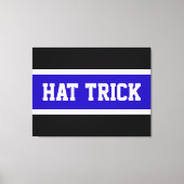 PET TRICK Royal Blue Zwart Wit Hockey Stripes Canvas Afdruk (Voorkant)