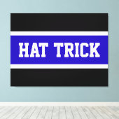 PET TRICK Royal Blue Zwart Wit Hockey Stripes Canvas Afdruk (Insitu (Houten vloer))