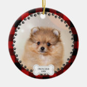 Pet Two Foto Kerstmis Rood Gepersonaliseerd Keramisch Ornament (Voorkant)