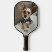 Pet Two Photos with Name and Phone Number Pickleball Paddle (Achterkant)