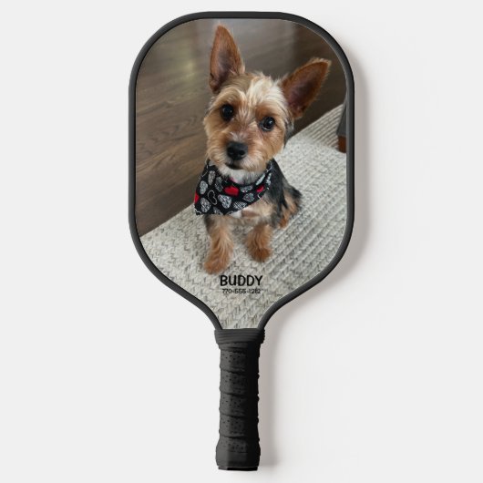 Pet Two Photos with Name and Phone Number Pickleball Paddle (Achterkant)