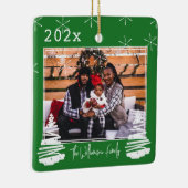 Pet two side Holiday kerstboomfamilie Foto Keramisch Ornament (Rechts)