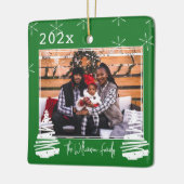 Pet two side Holiday kerstboomfamilie Foto Keramisch Ornament (Links)